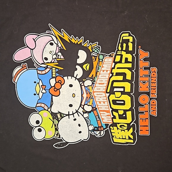 My Hero Academia Hello Kitty and Friends black graphic tee UNISEX Large - Picture 4 of 7
